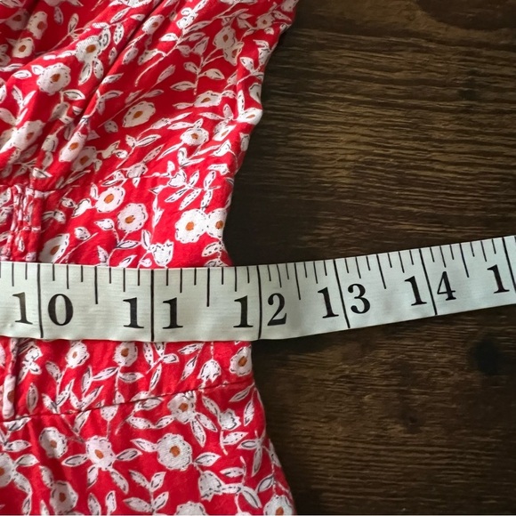 Princess Polly Red Floral Mini Dress Size 2 Feminine Romantic Ruffle Festival - Picture 14 of 16